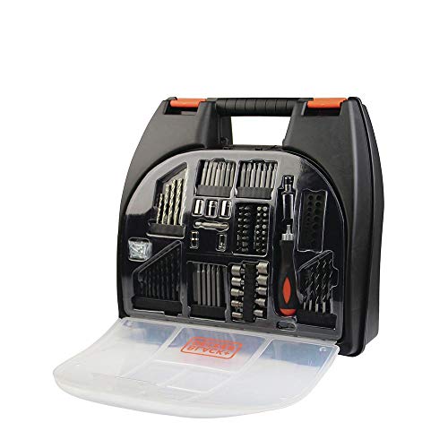 Black Decker Furadeira e Parafusadeira, Kit Parafusadeira, Maleta e Carregador Bivolt, Modelo CD121K