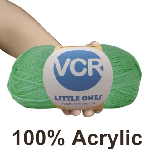 Image of VCR Jade Green Yarn, 100 Grams Hank, 190 Meters Length, Acrylic Ball for Crochet and Knitting, Soft Crosia Threads, Pack of 1 Yarn, Suitable for DIY Crafts