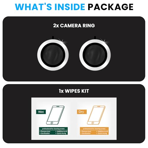 Image of ArmourPro Premium Camera Lens Protector Tempered Glass Compatible For iPhone 17 Tough HD Individual Aluminum Alloy Rings 9H Camera Cover, Scratch-Resistant,Camera Lens Protection| Silver