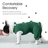 IECOii Dog Onesie for Surgery, Adjustable Long Sleeve Anti Lick Recovery Sleeve For Dogs Back Leg Female Spay Recovery Suit, Soft Pet Abdominal Anti Licking Shirt, Dog Bodysuit, Green, Medium - Image 6