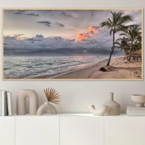 Beau paysage de plage en grand tableau moderne pour chambre et salon
