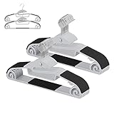 【Amazon.co.jp 限定】 チチロバ(Titiroba) (TITIROBA) ハンガー すべらない 襟が伸びない かたくずれ防止 連結フック付き 多機能 おしゃれ 20本組 ブラック