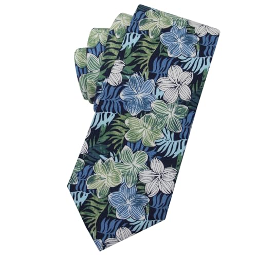 Image of Mantieqingway Floral Ties for Men Skinny Cotton Tie Flower Necktie