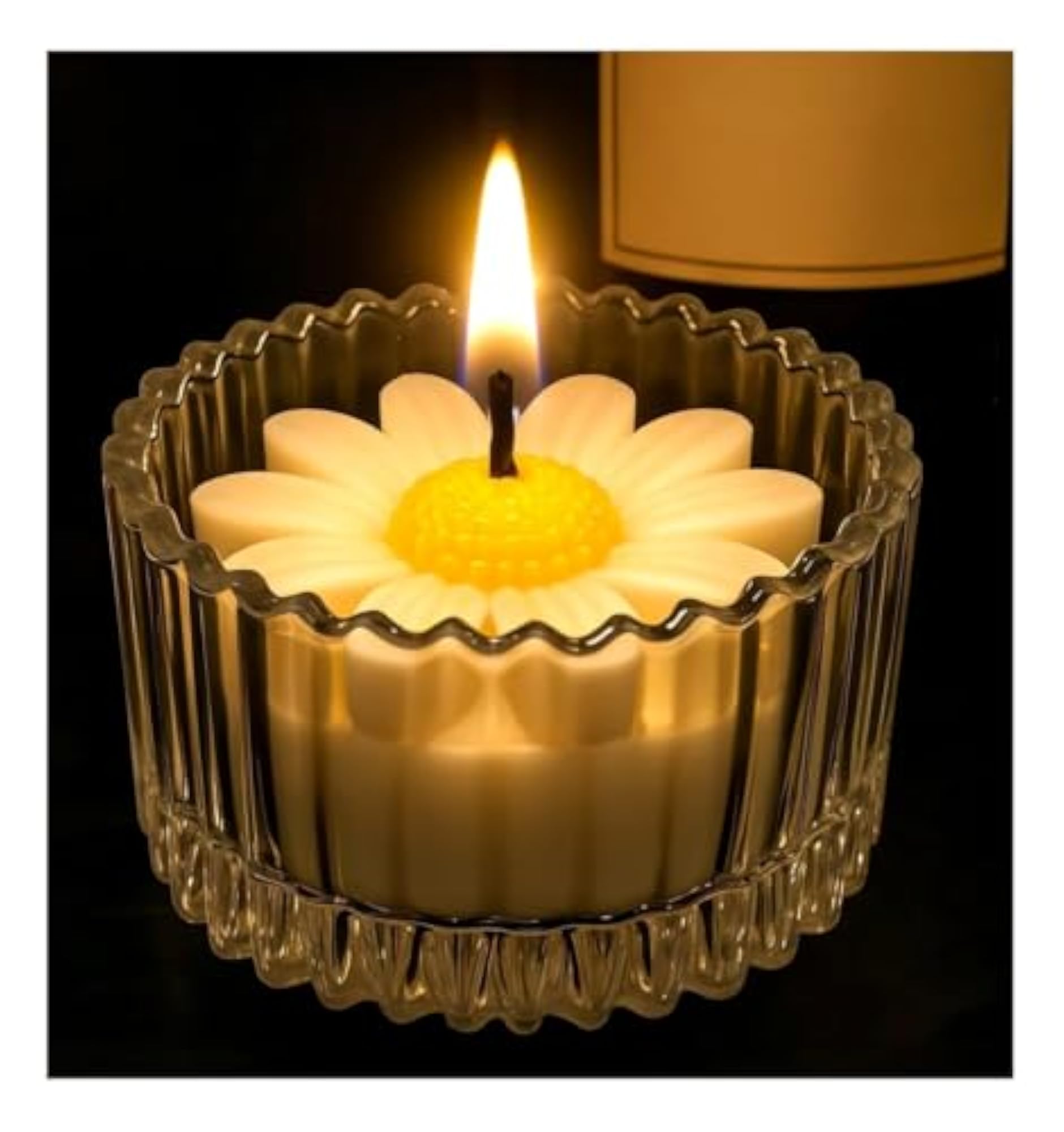 Luxury Decorative Daisy Flower Candles with Glass Jar