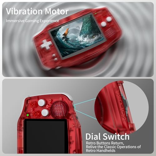 Image of RG34XX Retro Handheld Game Consoles rg34xx Classic Retro Gaming Console 64G Card Preloaded Games 5000+ Portable Gaming Console Linux 64-bit 3500mAh Battery WiFi Bluetooth HD and TV Output red
