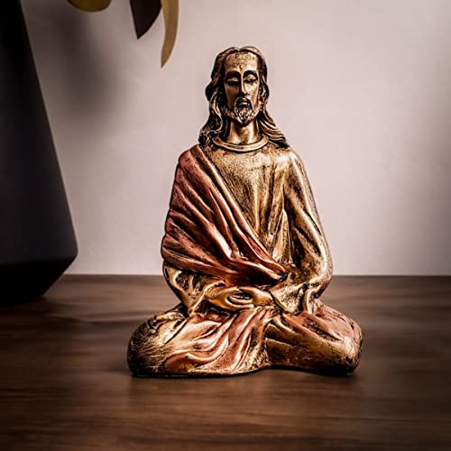 imagem jesus sananda meditação meditando resina 22 cm