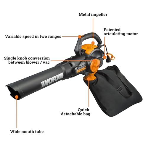 WORX Trivac 3-in-1 Electric Leaf Blower/Leaf Vacuum/Leaf Mulcher, WG512 - image 8