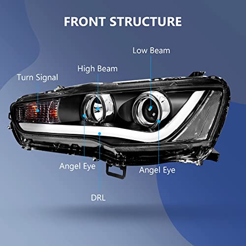 Eccpp Headlight Assembly For Mitsubishi Lancer 2008-2017 Driver And Passenger Side Headlamps #TOP1