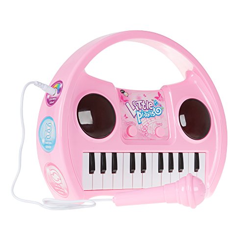 Kids Karaoke Machine with Microphone, Includes Musical Keyboard & Lights - Battery Operated Portable Singing Machine for Boys and Girls by Hey! Play!