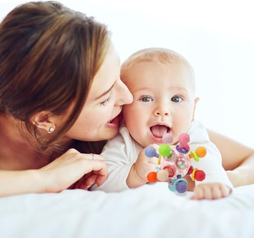 Image of Baby Montessori Sensory for 0-6 6-12 Months, Baby Teether Teething for Babies 0 3 6 9 12 18 Months, Newborn Infant Learning Developmental Gifts for 1 2 Year Old Boys Girls (Pink)