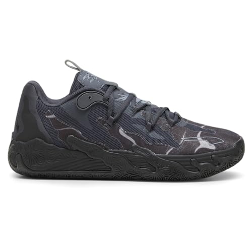 PUMA Tênis de basquete masculino Mb.03 Lo Team - Preto, Preto/Preto/Cinza, 42
