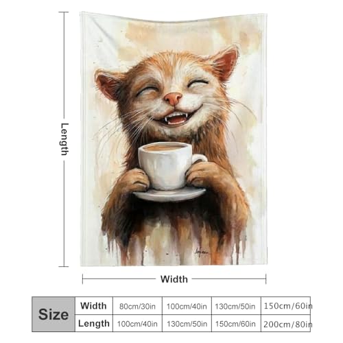 Couverture flanelle chat mignon cadeau polyvalent toutes saisons