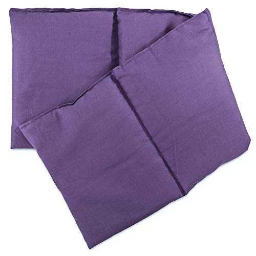 Almohada térmica compartimentada en 4 con semillas de grosella 60x20cm - malva - Saco térmico para microondas - Calor y frío - Cojín térmico con semillas