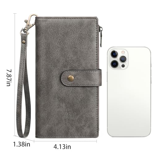 Image of GOIACII Women's Wristlet Wallet Grey