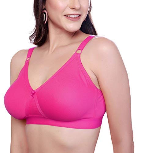 Image of SIMONI Cross Fit Polycotton Non-Wired Non-Padded Full Coverage Cups Bra, Comfortable Everyday T-Shirt Bra for Women and Girls