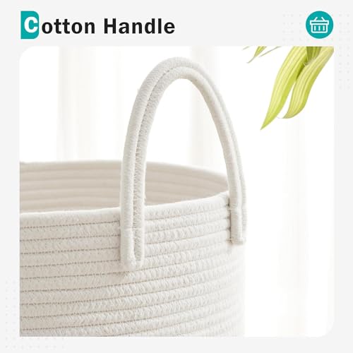 Image of Laundry Basket for Clothes | Toy Storage Basket | Washing clothes Storage Basket | Cotton Rope Basket | Multi-Purpose Use Big Size Laundry Basket | Dirty Cloth Baskets Jute | 36x36x46 cm