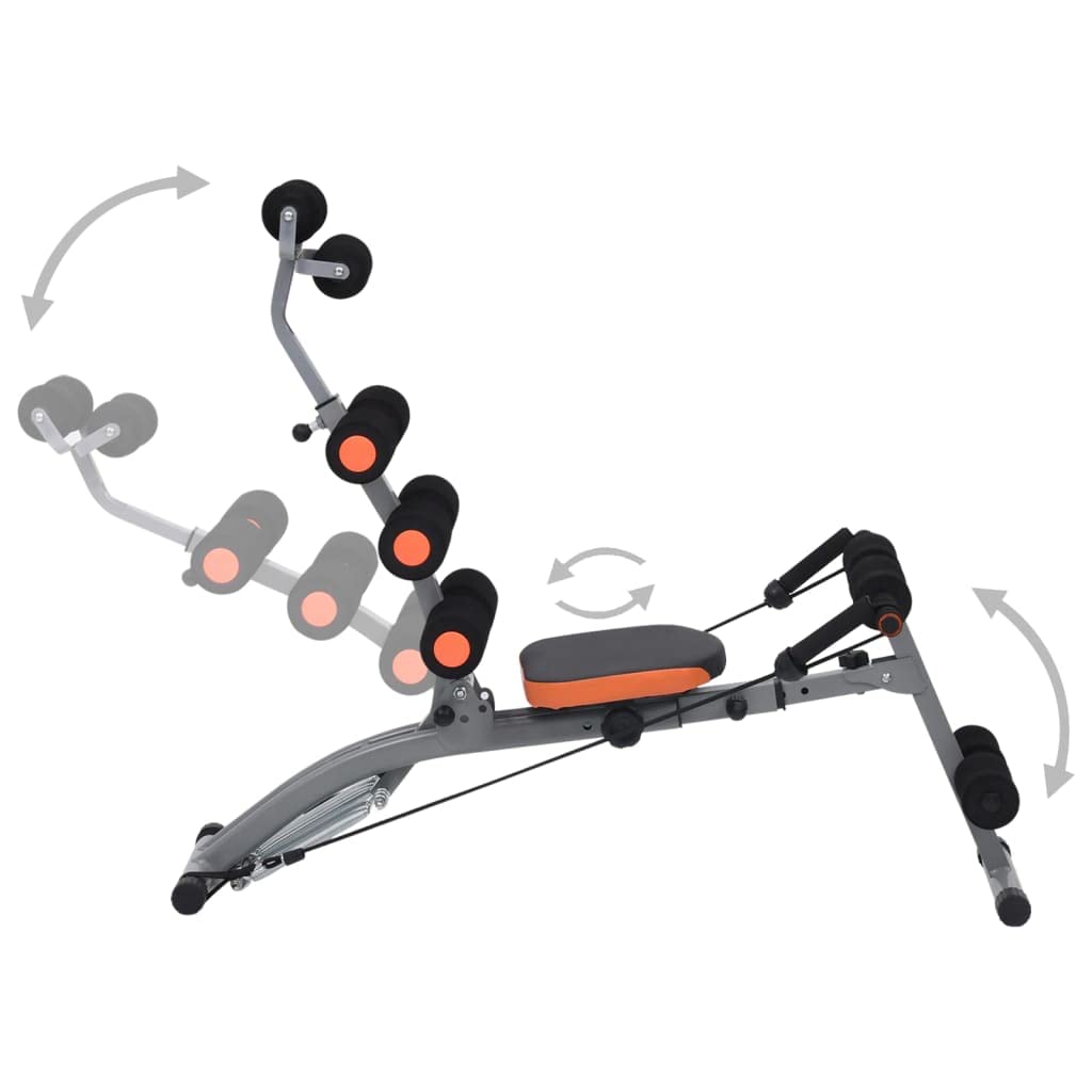 Entrenador abdominal en forma de L con bandas elásticas, banco de fitness de acero 103 x 55 x 94 cm, ajustable y multifuncional, ideal para entrenamiento de fuerza y desarrollo muscular en casa