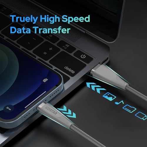 Image of COSTAR USB to 8 Pin Charging Cable, 3A Fast Charger Nylon Braided Cable, Data Sync Transfer For iPhone 14 /Pro Max /13 /12 /12 Pro,11,Mini, X, 8,7,6(silver 2m)