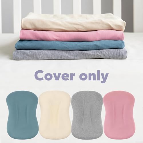 Image of FUNUPUP Baby Lounger Cover Only Rayon Derived from Bamboo, Sea Blue | Removable Elastic, Soft Breathable, Easy On /Off Change, Machine Washable