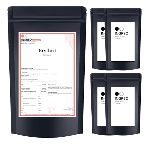 5kg (5x1kg) Erythrit Pulver 100 % natürlicher Zuckerersatz Kalorienfrei zahnfreundlich keto-geeignet Ohne Zusätze abgefüllt in Hamburg erythritol Zuckerersatz eritrith zucker eritritol zucker ersatz