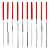 TIESOME 10 Stück Diamant Mini Feilen Set, 3mmx140mm Kleine Diamantfeilen Mini Metall Riffelfeilen Werkzeuge Für Präzisionsmetallarbeiten 3d druck Holzbearbeitung Schnitzwerkzeug