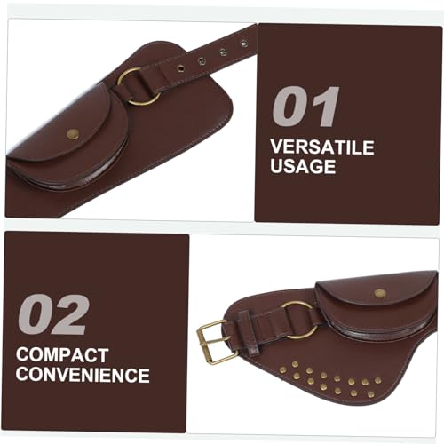 Sac banane vintage style punk avec rivets en similicuir pour femme
