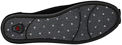 Skechers BOBS Women's Bobs Plush-Linen Back Ballet Flat, Black/Grey, 6 Wide