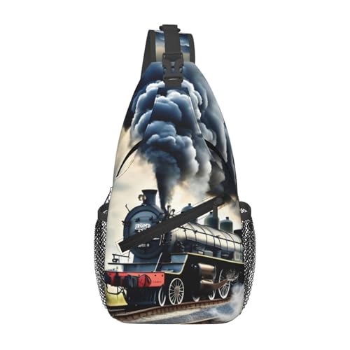 Bolso tipo bandolera de viaje con estampado de tren