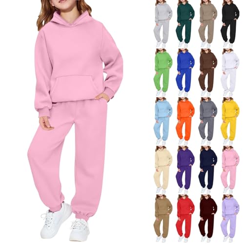 Toddler Kids Tracksuit Boys Girls 2 Piece Sweatsuit Jogging Outfits Jogger Sweatpants and Hooded Sweatshirt Clothing Sets