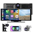 AWESAFE Carplay Voiture & Android Auto,10,26” Écran Carplay avec Dashcam Avant 4K, Caméra Arrière 1080P Inclus, Commande Vocale, BT/GPS/FM/AUX