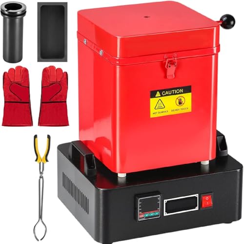 Horno de fusión eléctrico de 2300W con crisoles de 3 tamaños para refinar metal 2