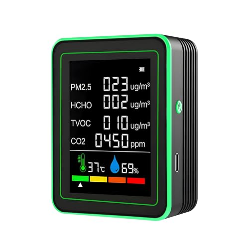 DeWire Portable Air Quality Monitor with 2.8" HD Display - Indoor...