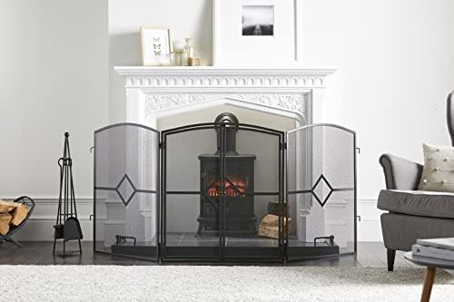 Heavy Duty Deluxe Stove Fire Guard Twin Front Opening Screen Fireside Fireplace Safety