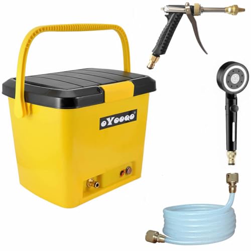 OYOOQO Portable Shower, Camping Shower,Outdoor Shower,Pool Shower,5 Gallons Electric Pressure Rinse Kits for Surfing,Diving,Fishing,Road Trip,Caravan Trip,Pet Shower