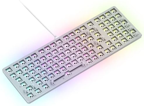 Glorious Gaming Keyboard - GMMK 2 Hot Swappable TKL Mechanical Keyboard, Wired, Custom Keyboard - Custom Mechanical Keyboard - Premium Barebones - Full Size Keyboard (White RGB Keyboard)