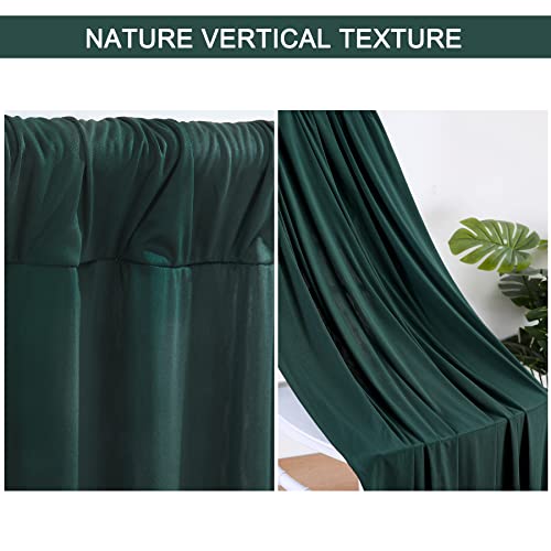 Image of 20x10ft Hunter Green Backdrop Curtain for Wedding Parties Wrinkle Free Fabric Dark Green Drapes Backdrop Decoration for Baby Shower Birthday Photography Decoration 4 Panels, 5ft x 10ft