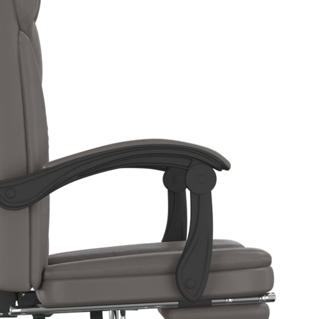 Silla de oficina con función reclinable, piel sintética, respaldo ajustable, altura y función giratoria de 360 grados, silla de escritorio con reposapiés y ruedas para oficina en casa