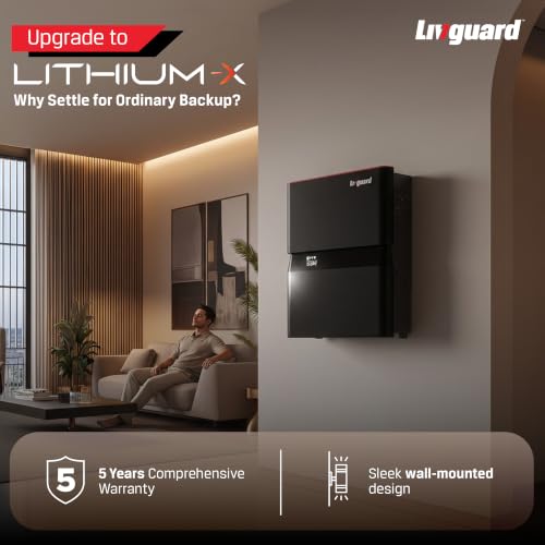 Image of Livguard Lithium-X - 1250VA Pure Sine Wave Inverter with 100Ah Li-ion Battery| Wall-Mount |LCD Display | 5 Years Warranty