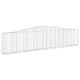 Tidyard Cesti Gabbioni ad Arco 2 pz,Gabbione,Gabbioni Metallici per Sassi,da Giardino e da Esterno,Gabbione per Pietra,Gabbione per Decorative,Gabbione Metallico 400x30x80/100 cm in Ferro Zincato