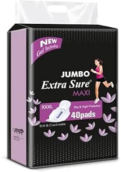 Extra Sure Extra Sanitary Pad NEW Jumbo XXXL Size Sanitary Pad (Pack of 40 Pantyliner) (Free PS)