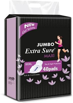 Extra Sure Extra Sanitary Pad NEW Jumbo XXXL Size Sanitary Pad (Pack of 40 Pantyliner) (Free PS)