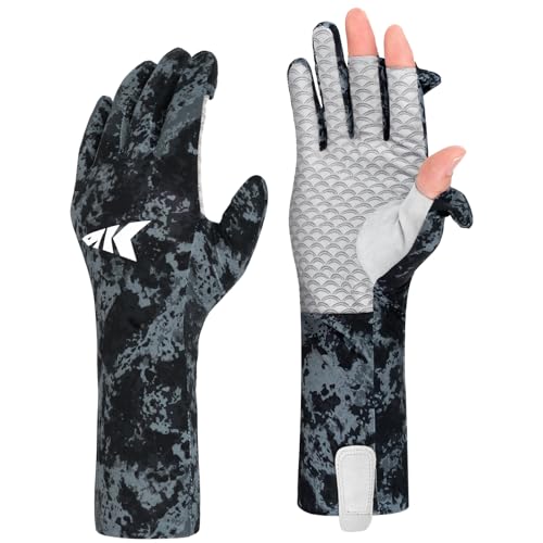 KastKing La Sal Pro Full Finger Fishing Gloves, UPF 50+