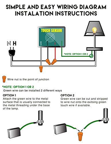 3 Way Touch Sensor Dimmer, Touch Lamp Repair Kit Control Module, Replacement Sensor, Touch Switch, 150Watt. #TOP4
