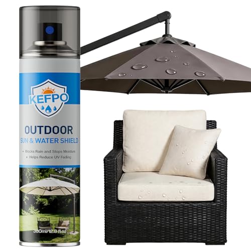 KEFPO Outdoor Fabric Protector Spray: Waterproof & UV Protection for Patio Furniture, Upholstery, Cushions, Umbrellas – Long Lasting Water Shield, 12.8oz