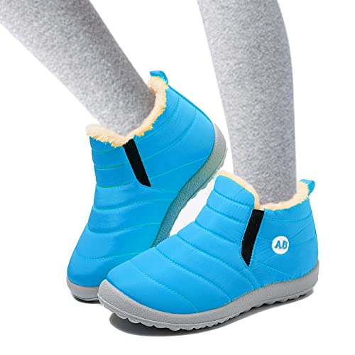 Boys Girls House Solid Plush Sneakers Winter Hot Boots Flat Splashing Fuzzy Warm Short Tube Snow Boots High Heel Boots2