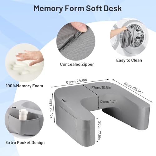 Ginzeca Almofada de leitura para jogos, almofada de mesa de colo para laptop, design ergonômico, sup