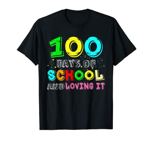 Feliz 100 Días De Escuela Y Amar A Maestro Estudiante Niños Camiseta