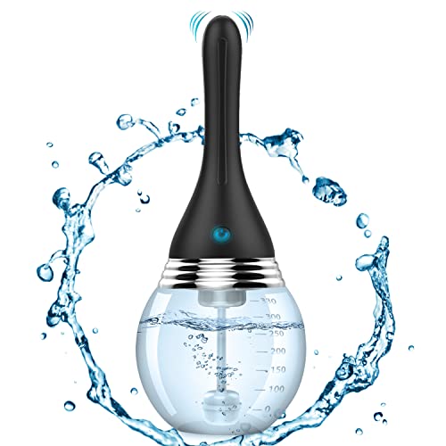 Automatic Enema Kit Douche for Women Men, Anti Back-Flow Shower Enema Douche for Colon Cleansing Health Care, Reusable Leakproof Douche Bottle Cleaner with 5 Sprinklers 3 Intensities, 11.5OZ 