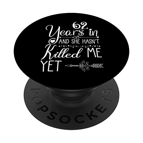 62nd Wedding Anniversary for Him Couple 62 Years of Marriage PopSockets PopGrip Intercambiable