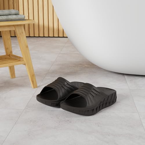 Image of GPOS Mens Sport Recovery Sandals Plantar Fasciitis Thick Cushion Slides Sandals Lightweight Comfort Orthotic Slippers